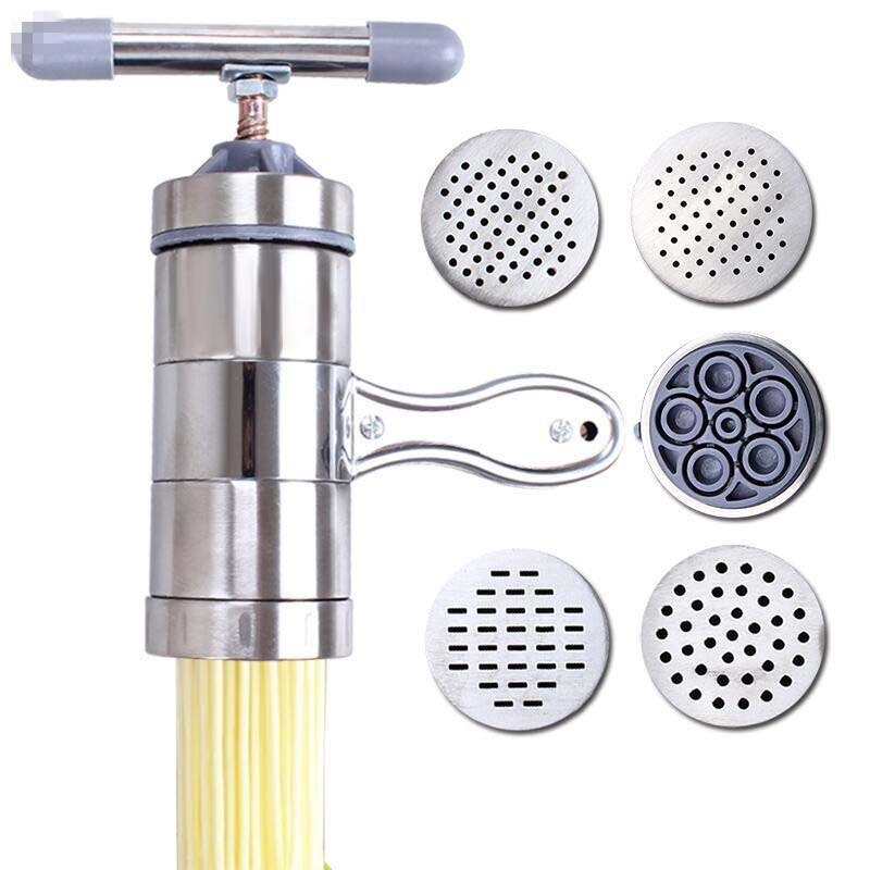 Stainless Steel Noodle Maker With 5 Models Manual Noodles Press Pasta Machine Kitchen Tools Vegetable Fruit Juicer