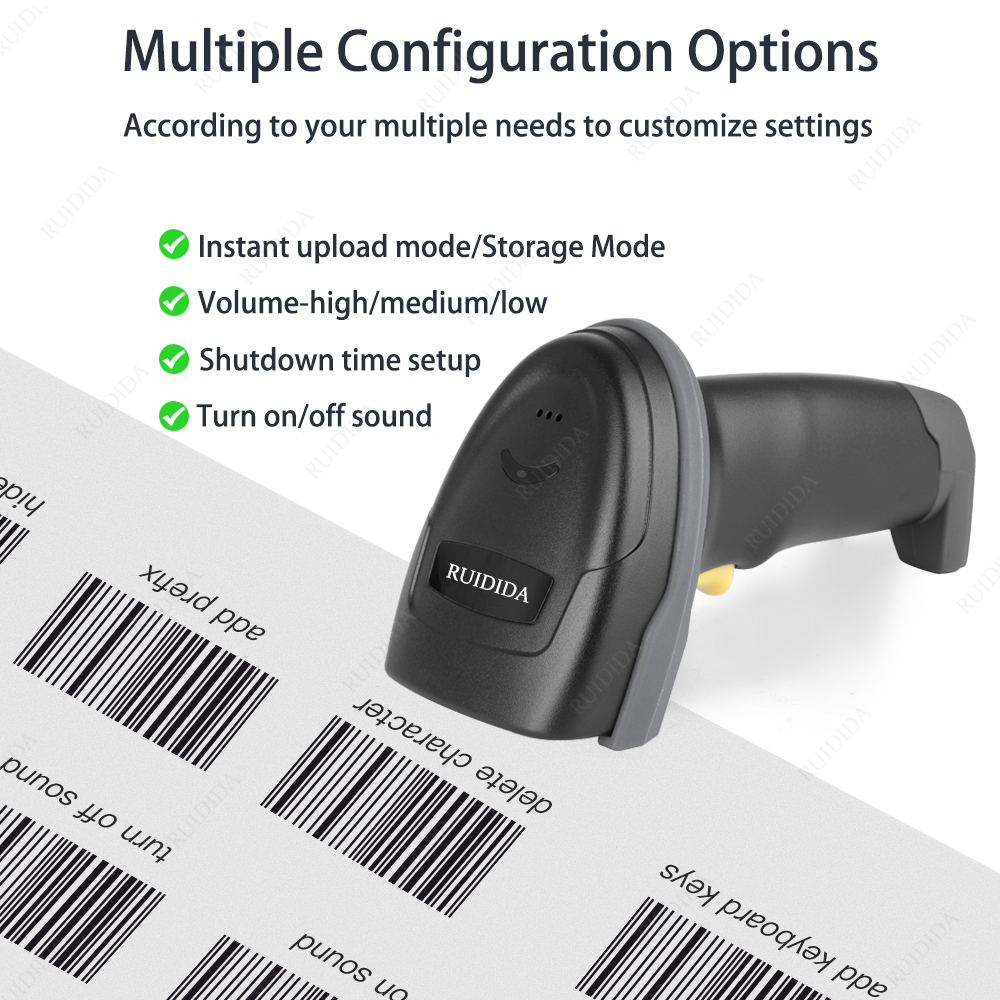 Scanner 2d Wireless with charging base qr Scanner Bluetooth Barcode Reader Code Bar Scanner Handheld Wireless Barcod PDF DM code