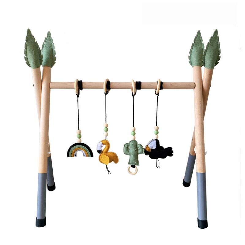 Baby Gym Spelen Kwekerij Zintuiglijke Ring-Pull Speelgoed Houten Frame Baby Kamer Peuter Kledingrek Kinderkamer Decor: 3