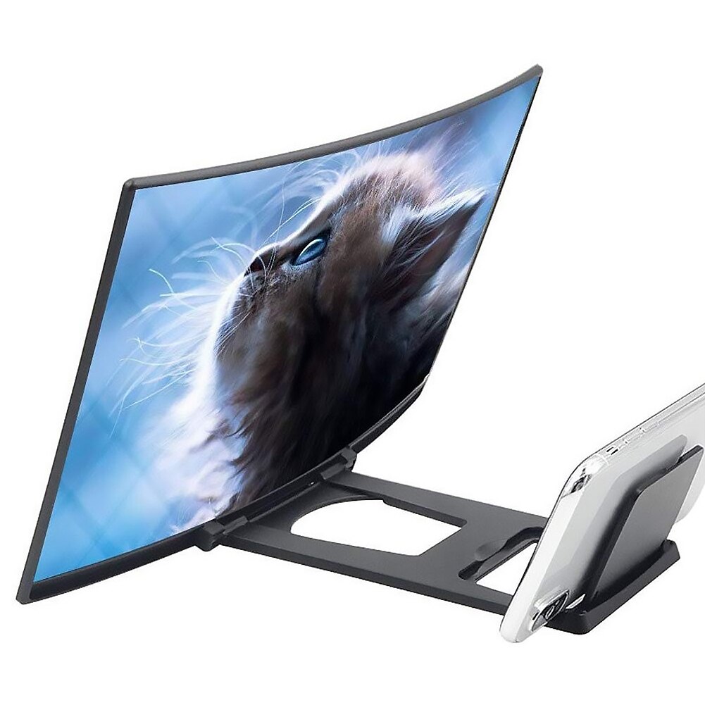 12 inch 3D Curved Mobile Phone Screen Amplifier HD Video Magnifier Stand Enlarge Bracket Portable Universal Smartphone Holder