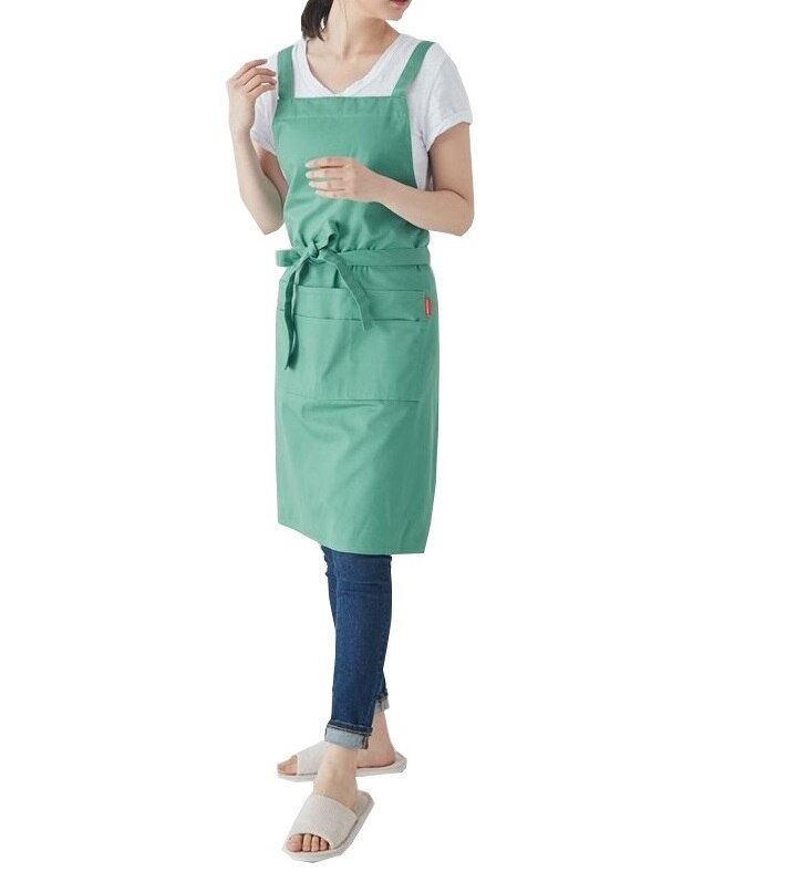 100% Katoen Keuken Chef Schort Met Pocket Vrouwen Bib Schort Voor Koken Bakken Crafting Werk Winkel Bbq: A8