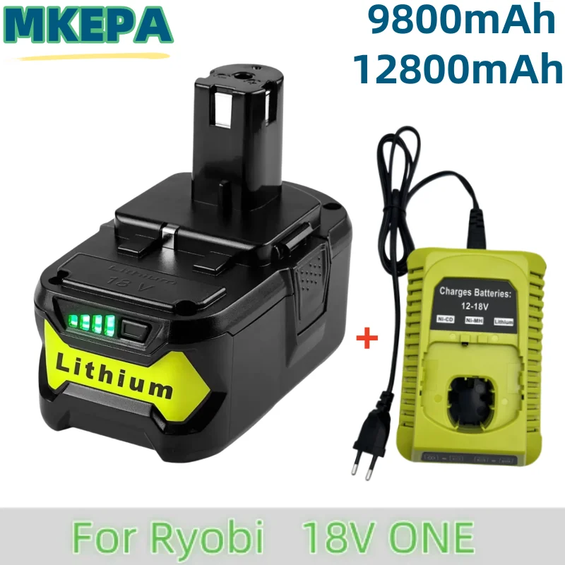 9.8Ah 12.8AH na akumulator RYOBI P108 18 V One +Plus 18 V akumulatory litowo-jonowe P104 P107 RB18L50 RB18L20 P108