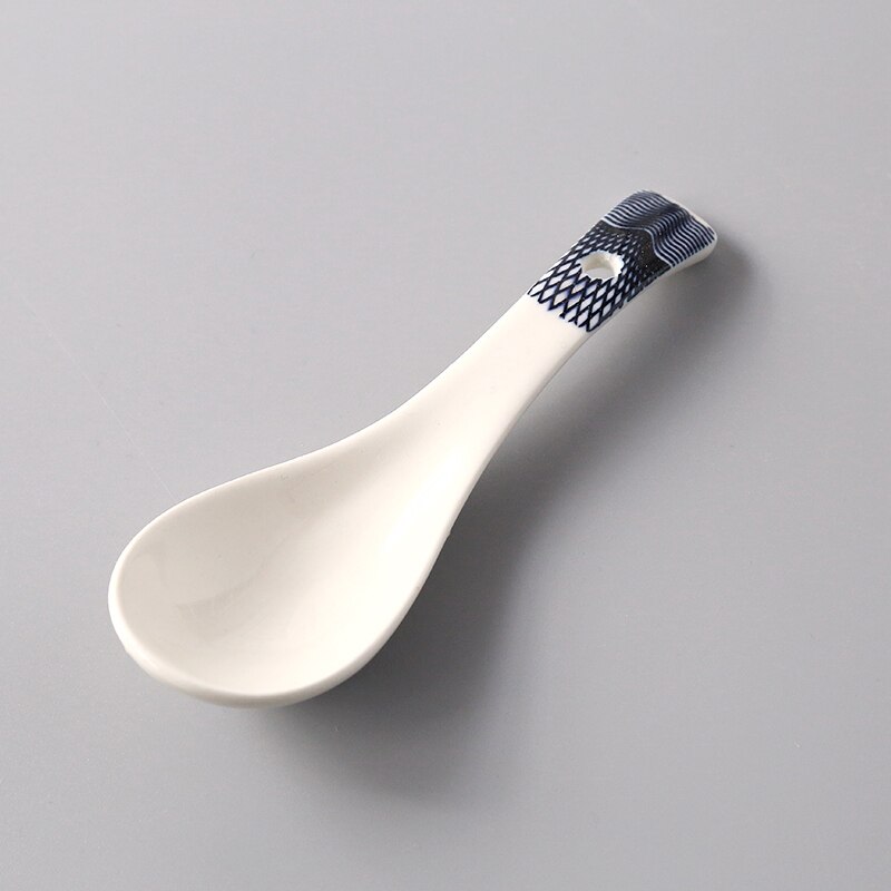 Ceramic Soup Spoon Combination Porcelain Tableware Underglaze Color CZY1031: 15
