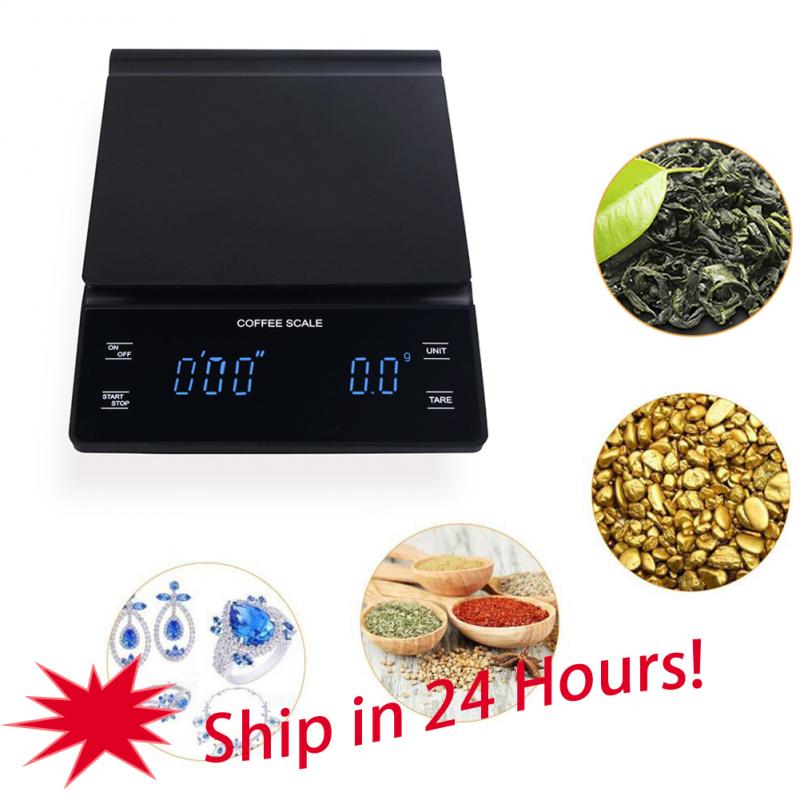 🔥Digital Coffee Food Scales With Timer 3kg/0.1g LCD Digital Kitchen Coffee Scale Electronic Kitchen Scale Measuring Tools
