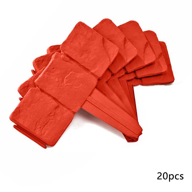 10pcs Garden Fence Edging Cobbled Stone Effect Plastic Lawn Edging Plant Border Decorations Flower Bed Border: Red