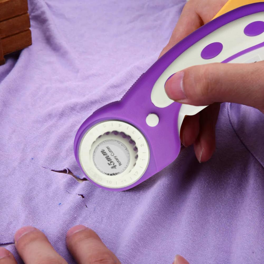 Purple Rotary Cutter Kits 45mm Round Craft Tool For Cutting For Cutting Paper, Fabric, Leather And Plastomer With Sharp Edge