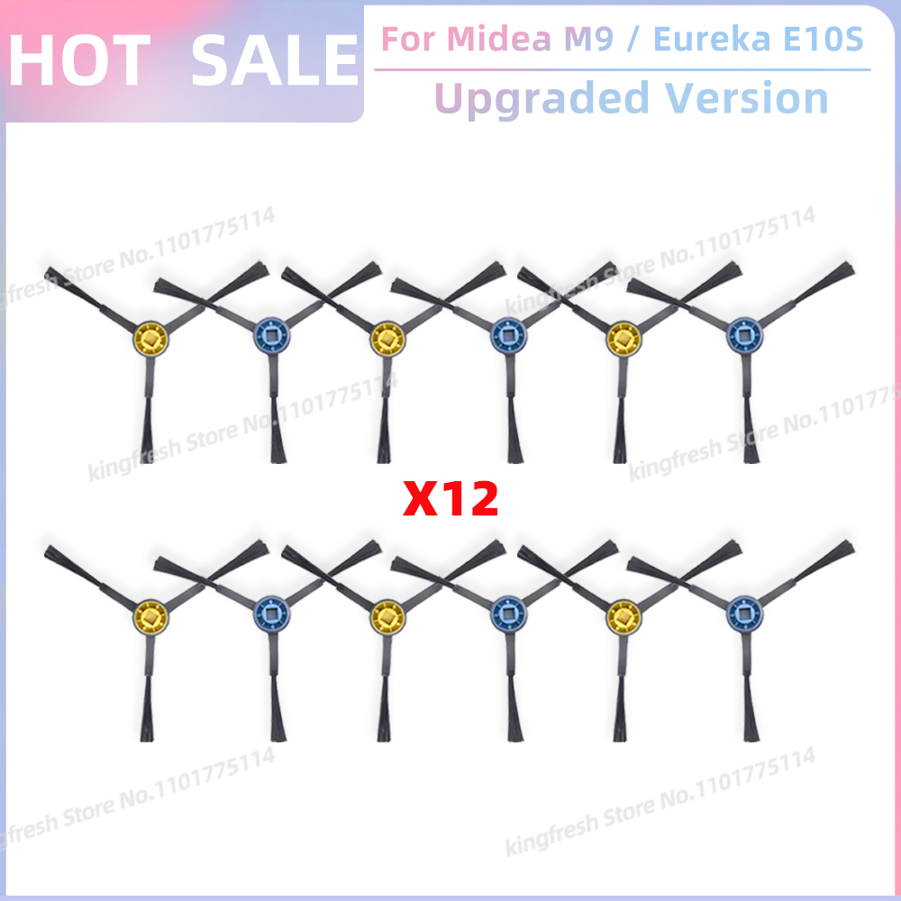 Compatible con ( Midea M9, Eureka E10S, Eureka E20 Plus, Midea VCR S10 Plus, Obode A8 ) Piezas de aspiradora Rodillo principal Cepillo lateral Filtro HEPA Paño de limpieza: Transparente