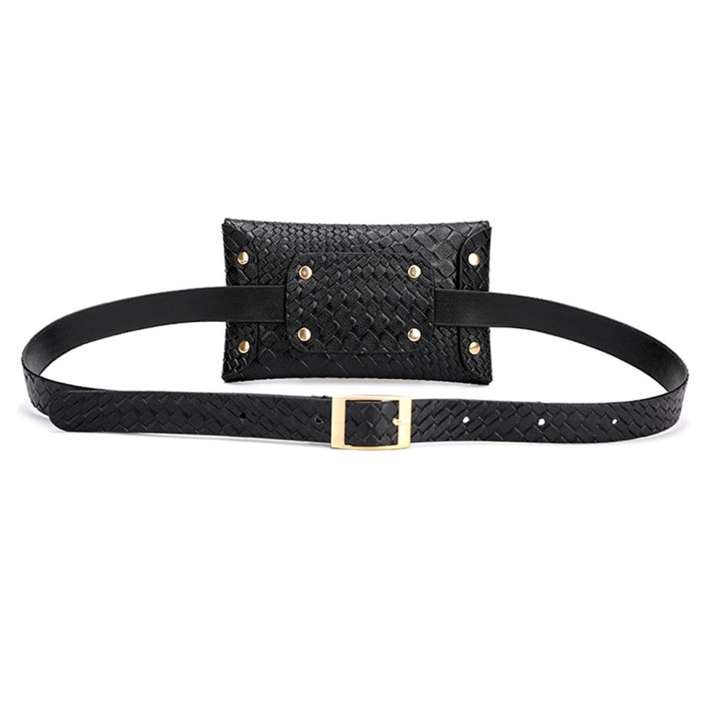 Frauen Outdoor Taille Tasche Weben Haspe Neutral Telefon Fanny Pack Solide Umhängetasche Brust Gürtel Tasche Für Frauen j72
