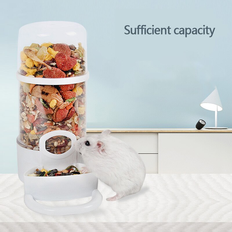 Hamster Rabbit Food Dispenser Feeder Plastic Clear... - Grandado - Hamster Food Containers Online