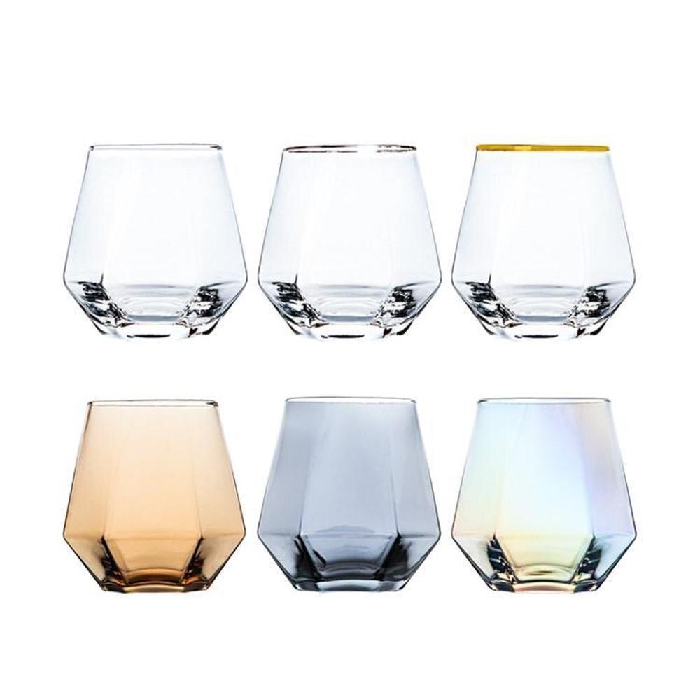 Shot Glass Cup Set Hexagonal Geometric Drinking Glass Water Bottle Wine Glass Drinkware Reusable Transparent Fruit Beer Cup