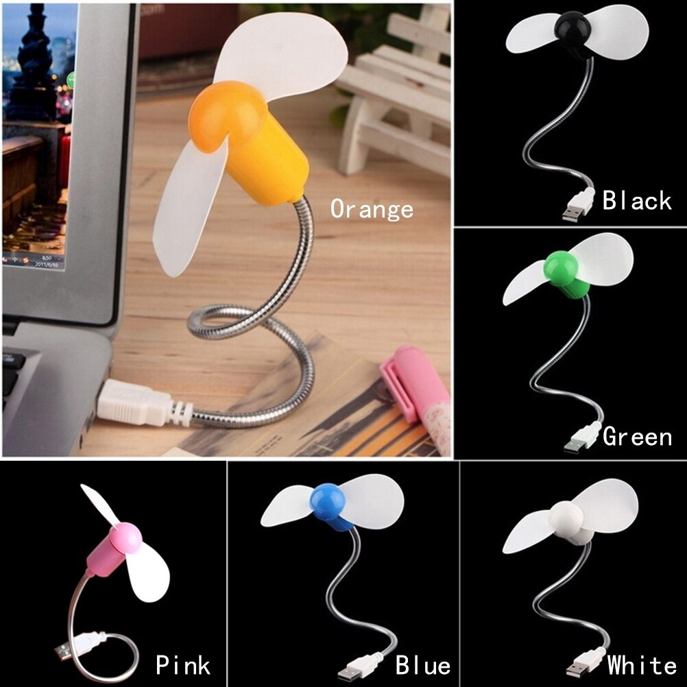 Mini ventilador enfriador USB Flexible para ordenador portátil: White