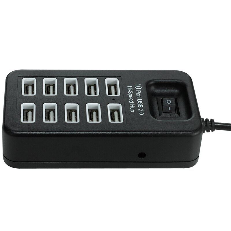 10 Port USB 2.0 Hub Splitter Expansion High Speed Extender Adapter ON/OFF Switch for Laptop PC Computer