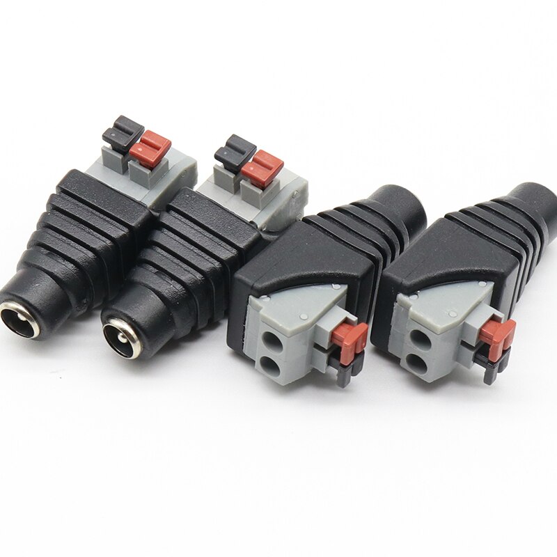 5 connecteurs mâles cc,  +5 connecteurs femelles cc, 2.1*5.5mm connecteurs d'adaptateur de prise d'alimentation cc pour 3528/5050/5730 bandes led monochromes
