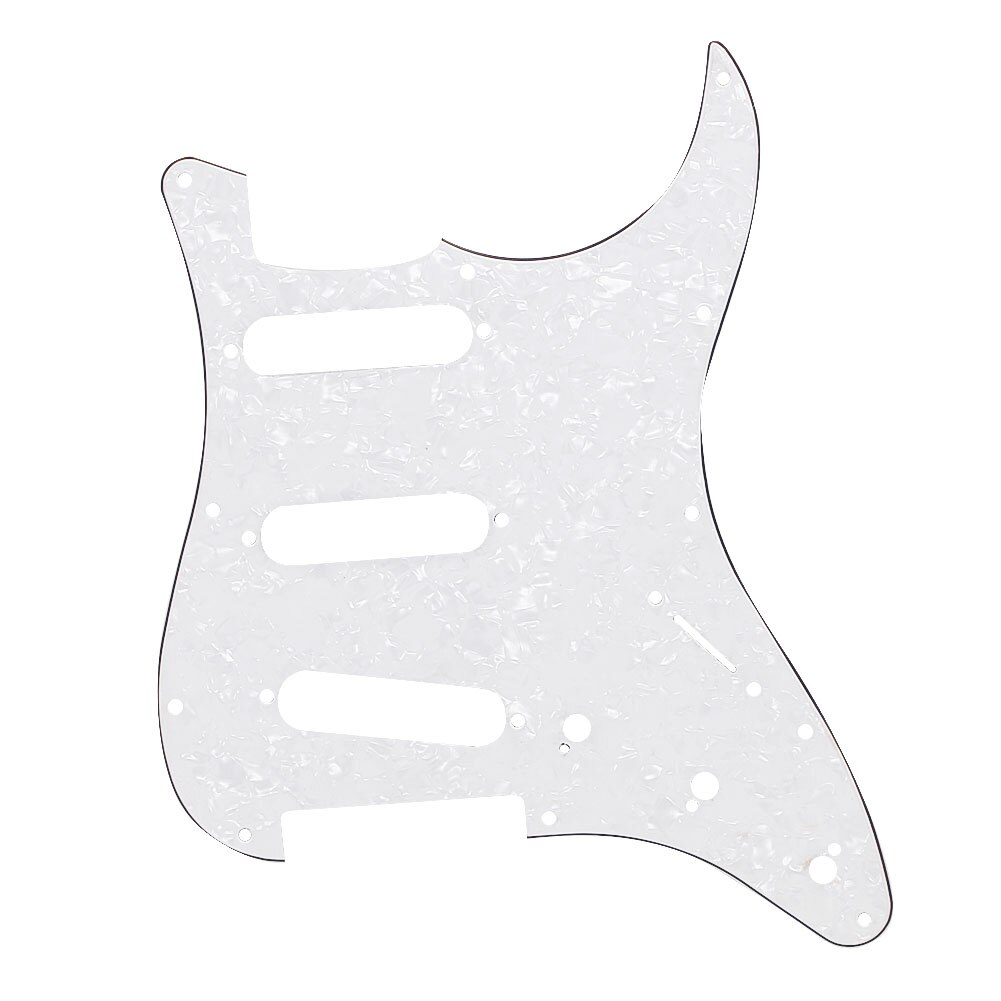 3- lags strat stil ridse plade perle hvid guitar pickguard