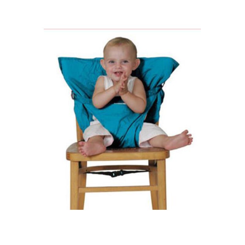 Baby stol bærbar baby sæde produkt stol sæde sikkerhedssele dækning fodring høj stol sele baby stol sæde: Blå
