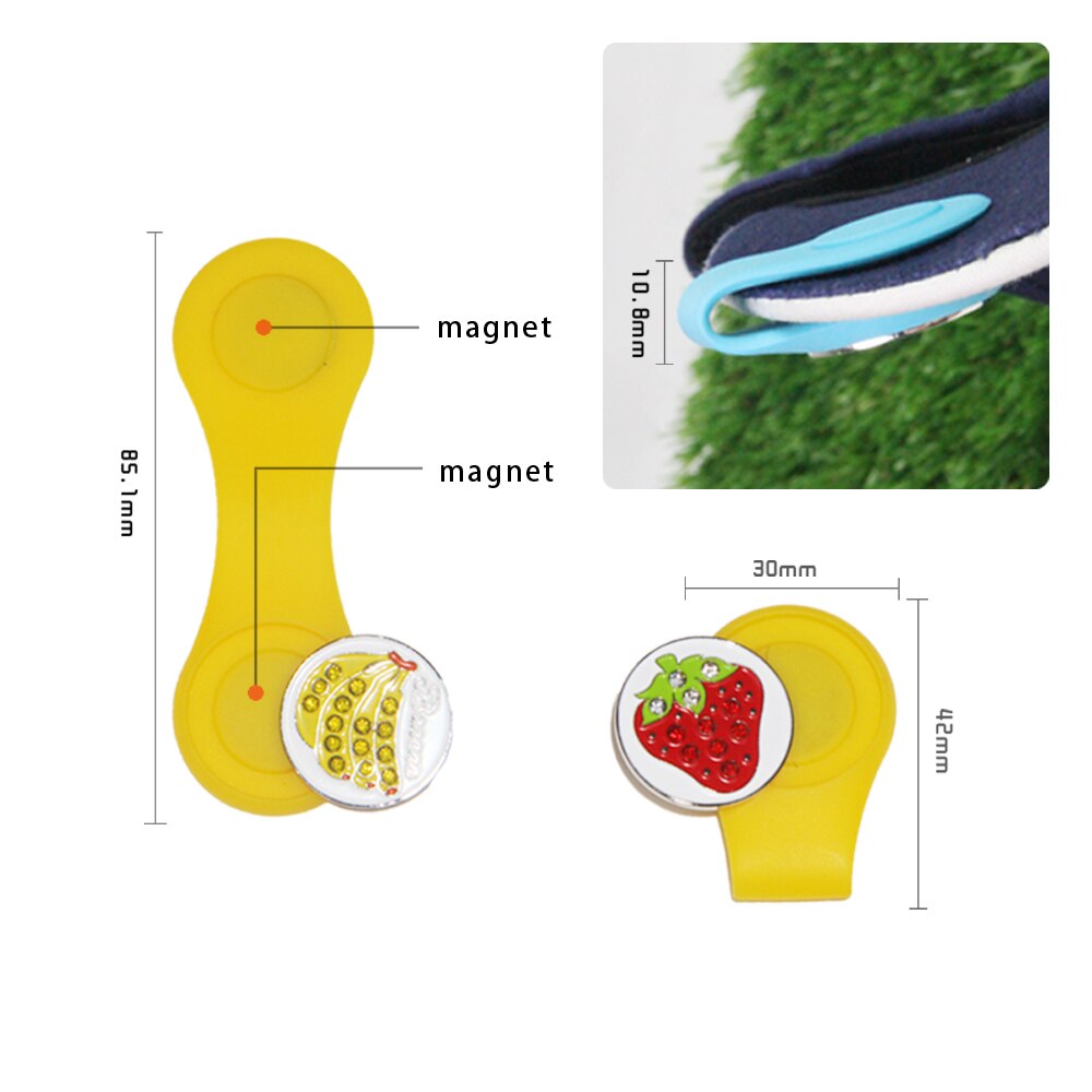 1 stk aftagelig golfhatklip magnetisk golfboldmarkørhætteklip golfhatklemme til golfspiller