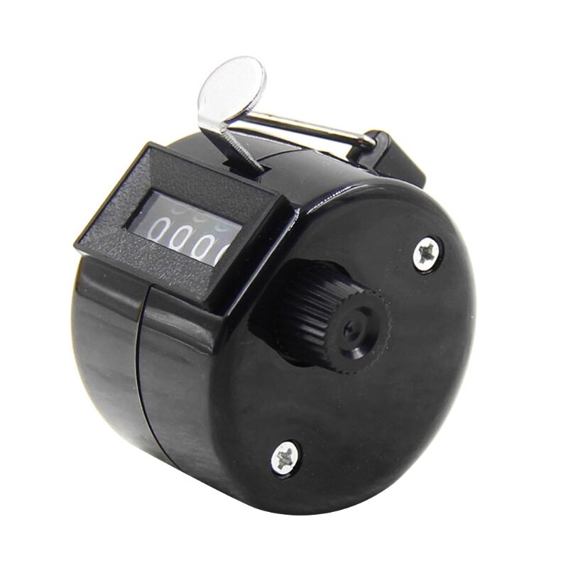 Portable Clicker Counter 4-Digit Number Counter Palm Clicker Counter Mechanical: Black