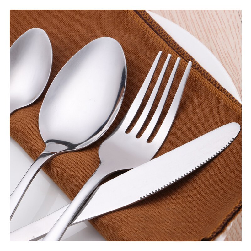 24 stk / sæt spisestel sæt top rustfrit stål middagskniv og gaffel bestiksæt med æske