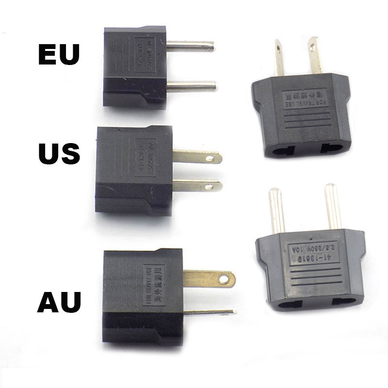 Adaptador de enchufe europeo, americano, australiano, Europeo, de viaje, conector de salida C1, 2 piezas