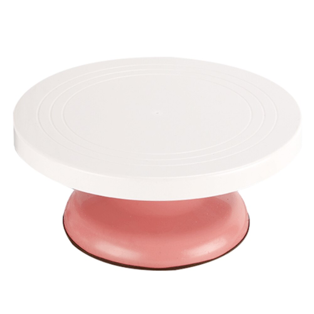 Rotating Cake Turntable DIY Baking Round Stand ABS Tools Party Kitchen Platform Scale Plate Decorating Pastry Anti Skid: Pink