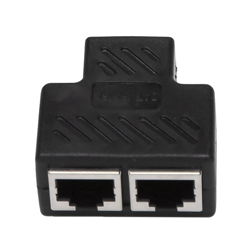 2 Port RJ45 Splitter Adapter LAN Network Ethernet Extender Connector Plug Lot 2Pcs