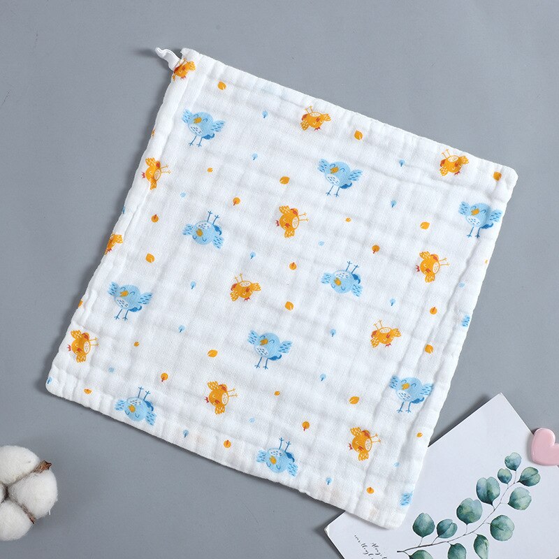 Baby Handdoek Cartoon Dieren Pasgeboren Gezicht Wassen Zakdoek Microfiber Peuter Katoen Gaas Veeg Doek Kinderen Levert: Birdie