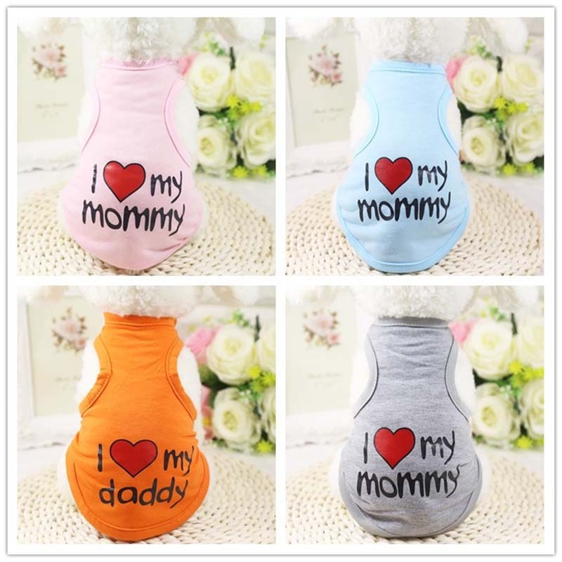Îmi iubesc mama tata cămașă pentru câine haine pentru câini pentru câini mici tricou chihuahua drăguț vestă pentru cățeluș yorkshire terrier haine pentru animale de companie