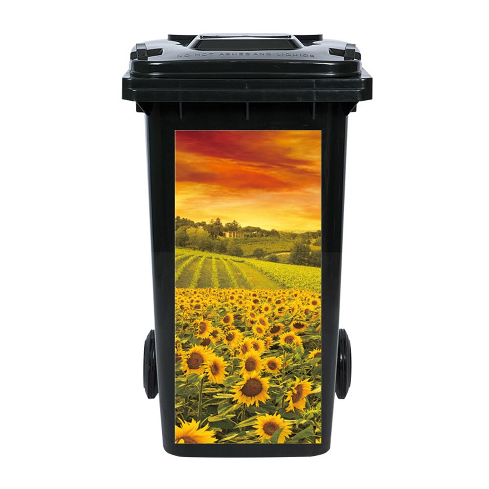Outdoor Prullenbak Sticker Vinyl Natuurlijke Groene Planten Boeket Zelfklevende Trush Keuken Wheelie Bin Stickers Vuilnisbakken Stickers