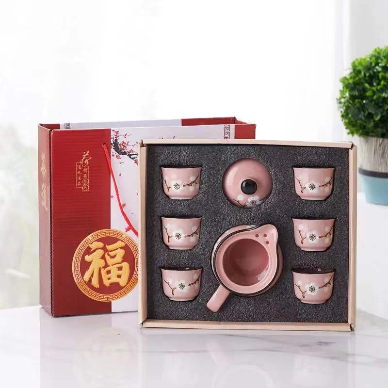 Luxury Chinese-style Tea Set Ceramic 7-piece Set Teapot Teacup Teapot Full Set of Ceramic Kung Fu Tea Set For Making Tea: 7