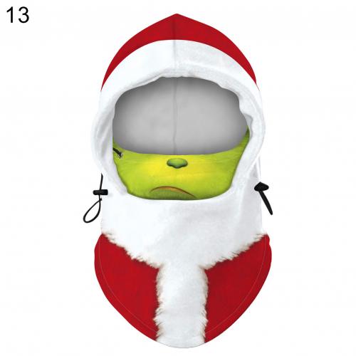 Kerst Digitale Afdrukken Volwassen Unisex Kerst Digitale Afdrukken Winter Winddicht Skiën Warm Hooded Gezicht Cover: 13