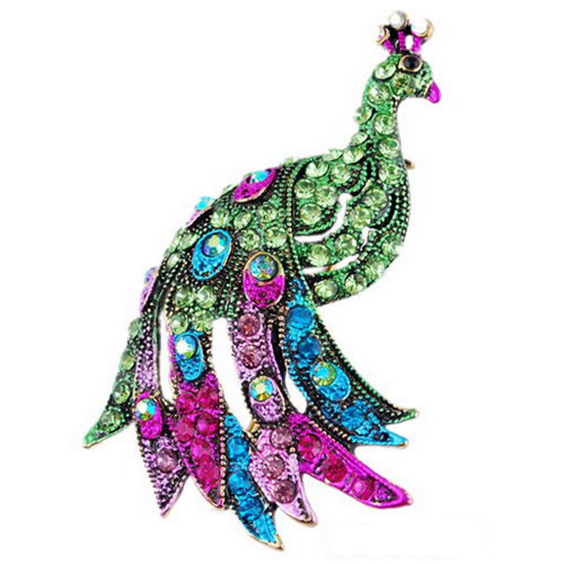 Rinhoo – broche d'oiseau volant en strass pour femmes, perles rondes, Animal, colibri, Badge Corsage: Plaqué zinc noir