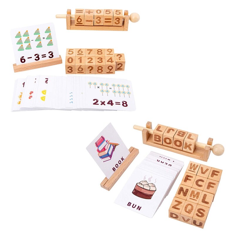 Bloques de madera en 3D, juego de aprendizaje de emparejamiento cognitivo, juguetes de tarjetas, juguete educativo