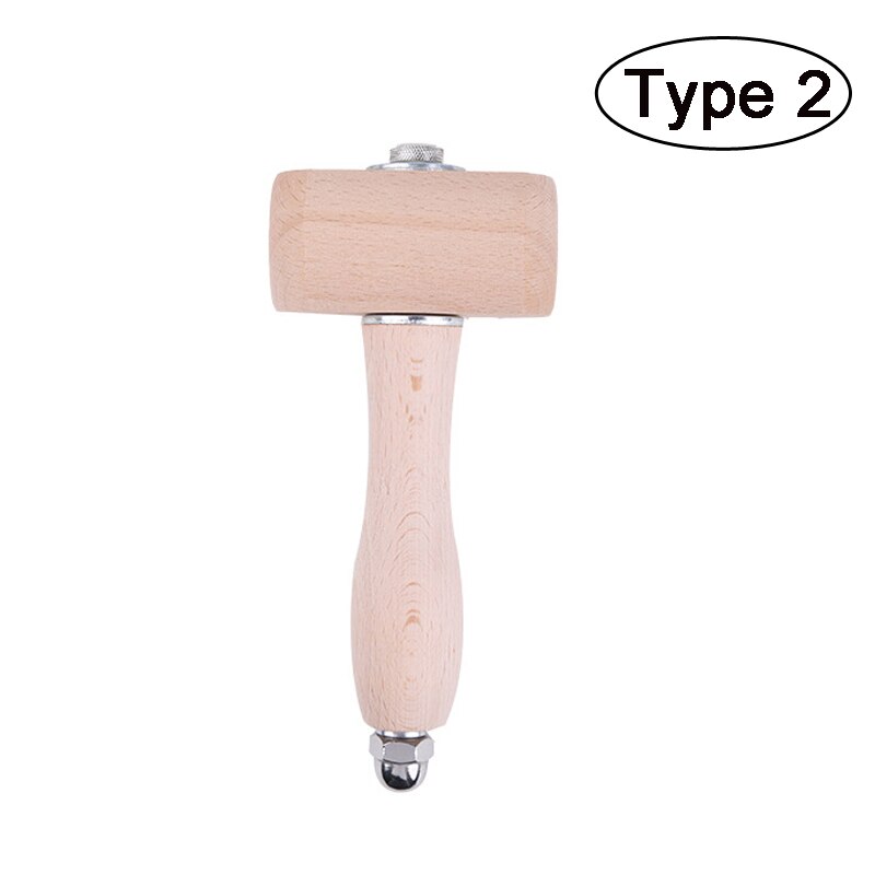 LMDZ 16 stili artigianato in pelle martello da intaglio manico in legno martello in Nylon punzonatura utensili da taglio per timbratura cucire pelle bovina: Type 2