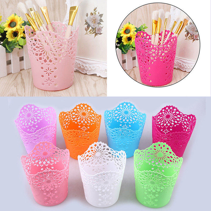 Pot de fleurs en dentelle | Ajouré support de rangement de bureau pour stylos brosses de maquillage, Vase de fleurs