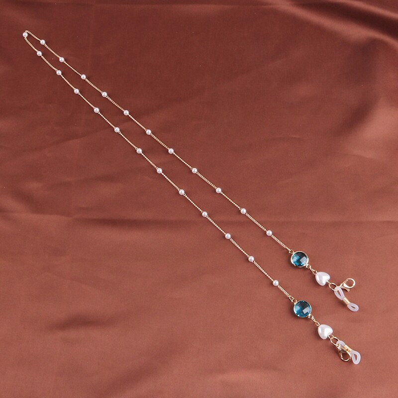 Okulary przeciwsłoneczne okulary przeciwsłoneczne okulary uchwyt na łańcuszek przewód smycz naszyjnik łańcuszek robić okularów okulary uchwyt na przewód smycz na szyje lina: Niebieski