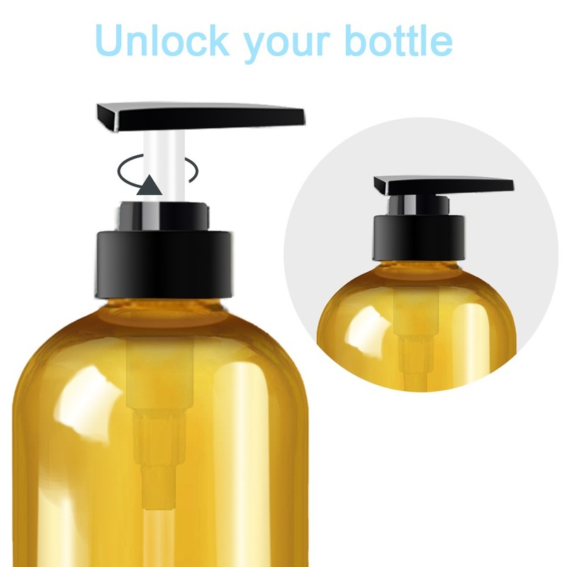 300/500ML Plastic Lotion Bottle PET Large Capacity Shampoo Bottle Soap Bottle Bathroom Refillable Bottle with Sticker