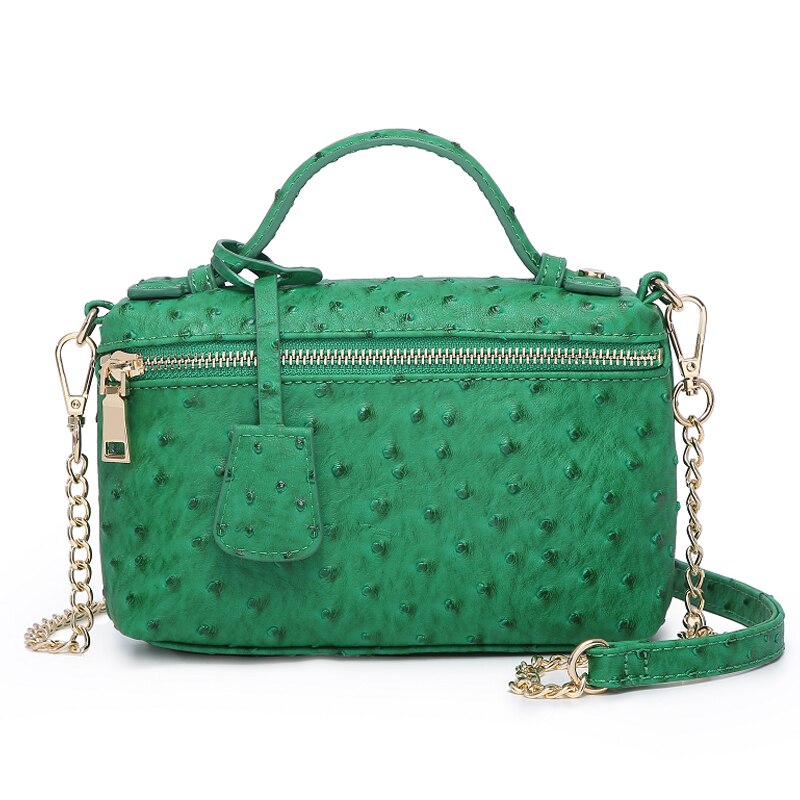 De las mujeres de la amaba de cuero de avestruz embrague bolsas Ins bolso Python bolsa embragues mujeres bolso de de noche: 3793O-Green