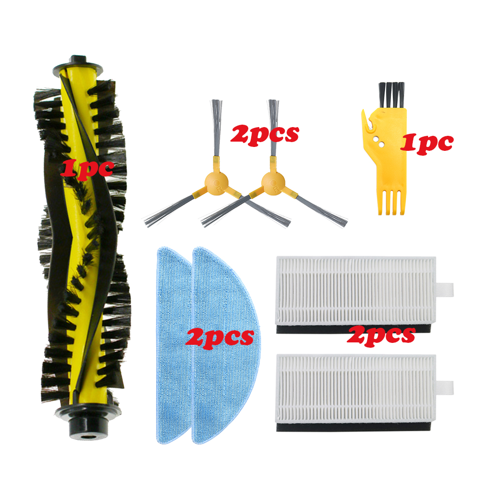 Side brush + Filter + Mop + Roller Brush for Mamibot Exvac660 650 Robot Vacuum Cleaner Replacement Kit: Clear