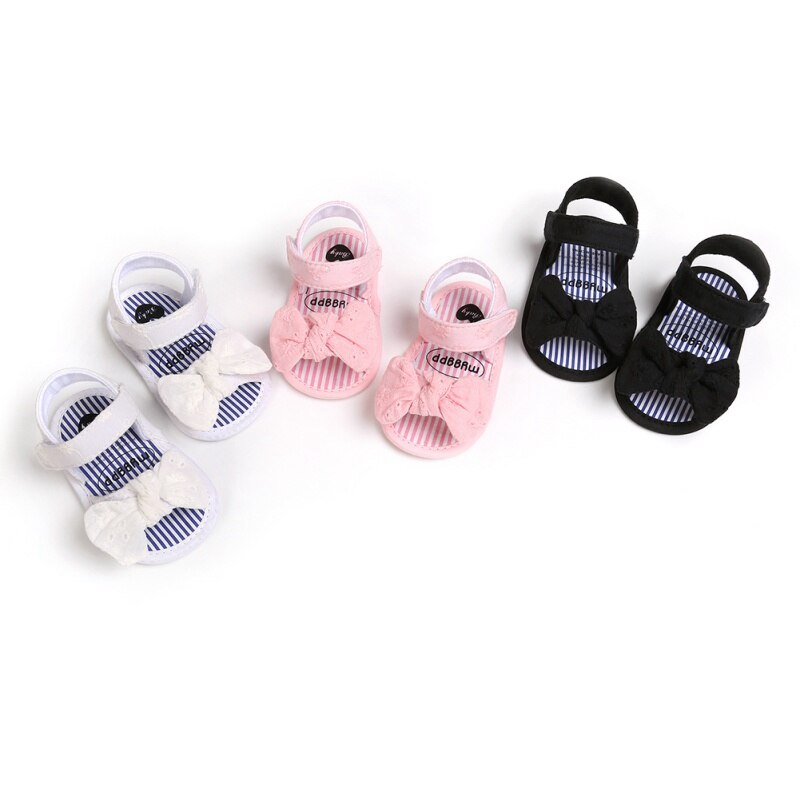 Sommer Baby Mädchen Schuhe Atmungsaktive Anti-Rutsch Bogen Sandalen Kleinkind Weiche Sohlen Erste Wanderer Schuhe 0-18M12