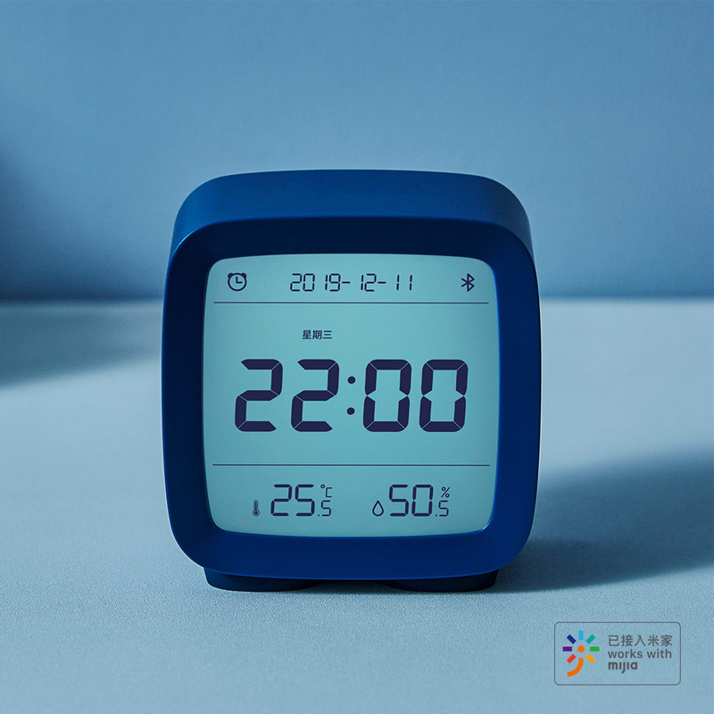 In Stock Qingping Bluetooth-compatible Temperature Humidity Sensor Night Light LCD Alarm Clock Mihome App Control Thermometer