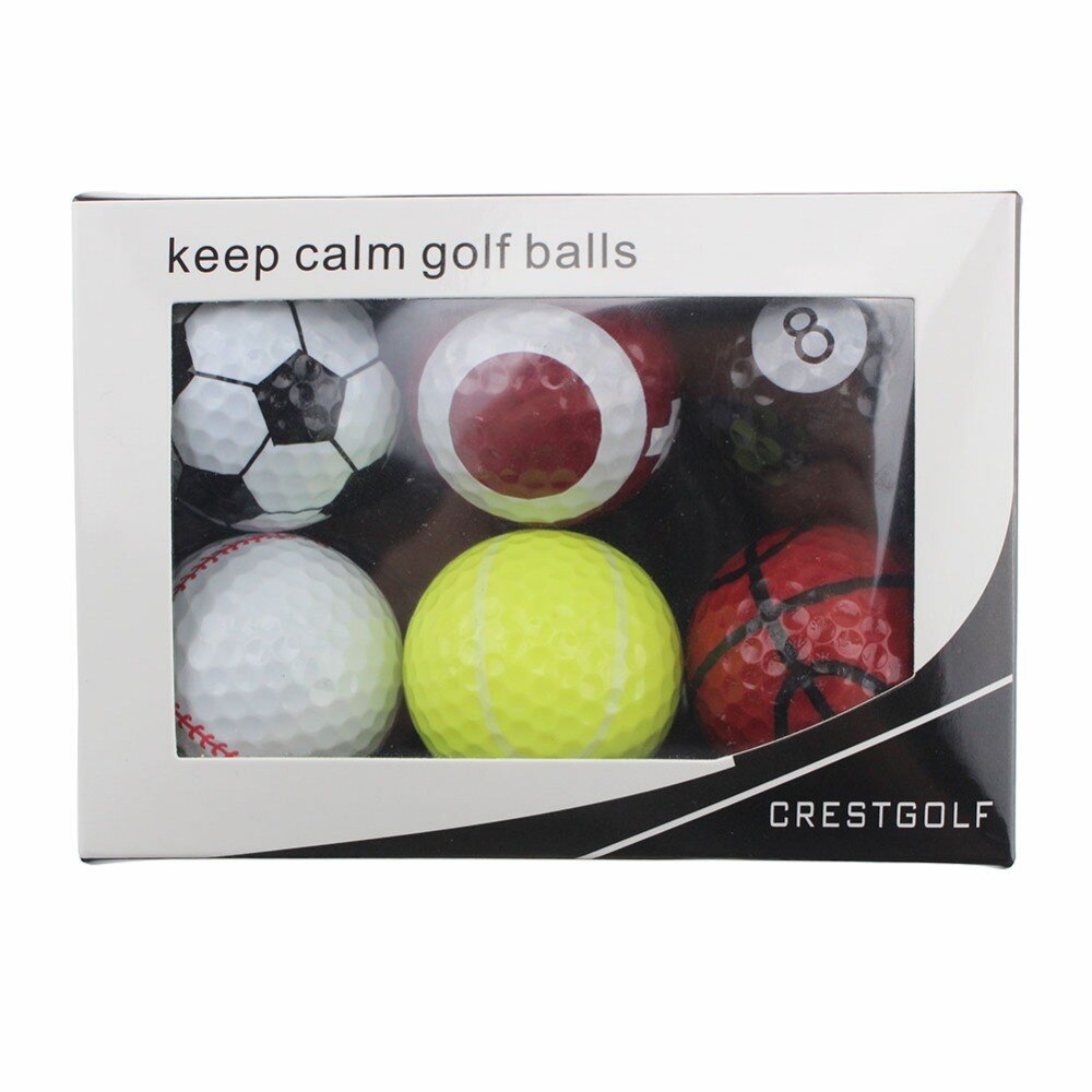 6 Stks/pak Sport Praktijk Golfballen Ballen Twee Layer Golf Pelotas Diverse Golfbal Driving Range Bal Met Dozen
