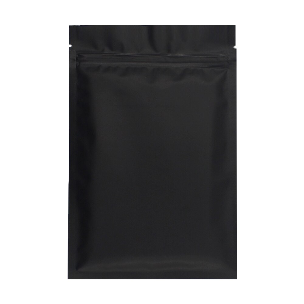 Mat Zwart Wit Roze Smeltlasbare Ziplock Verpakking Zakje Hersluitbare Platte Aluminium Folie Zip Lock Plastic Zakken 100 Stuks: 12x18cm / Black Zip Lock Bags