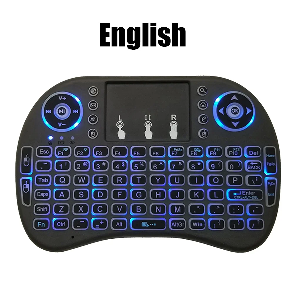 2.4G Mini Wireless Keyboard with Multimedia Keys 7-Color Backlit Compact Size Computer Keyboard for PC Devices Laptop Desktop: WHITE