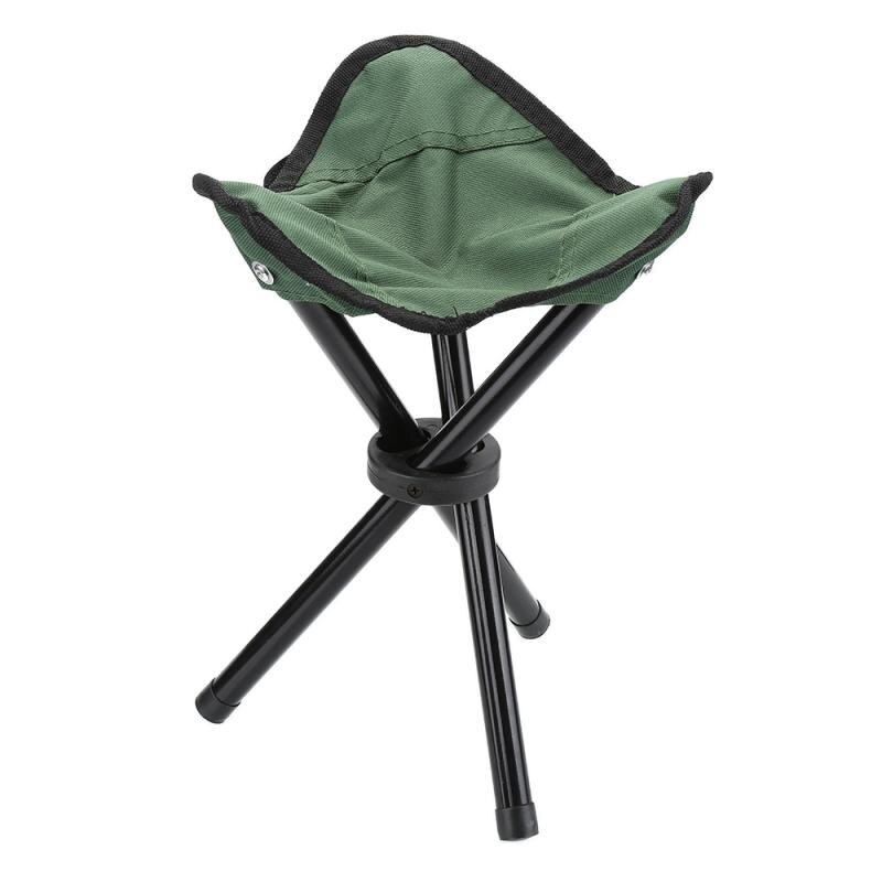 Outdoor Hiking Fishing Lawn Chair Tripod Stool Portable Pocket Folding Chair Oxford Cloth Blue With 3 Leg Stool: C
