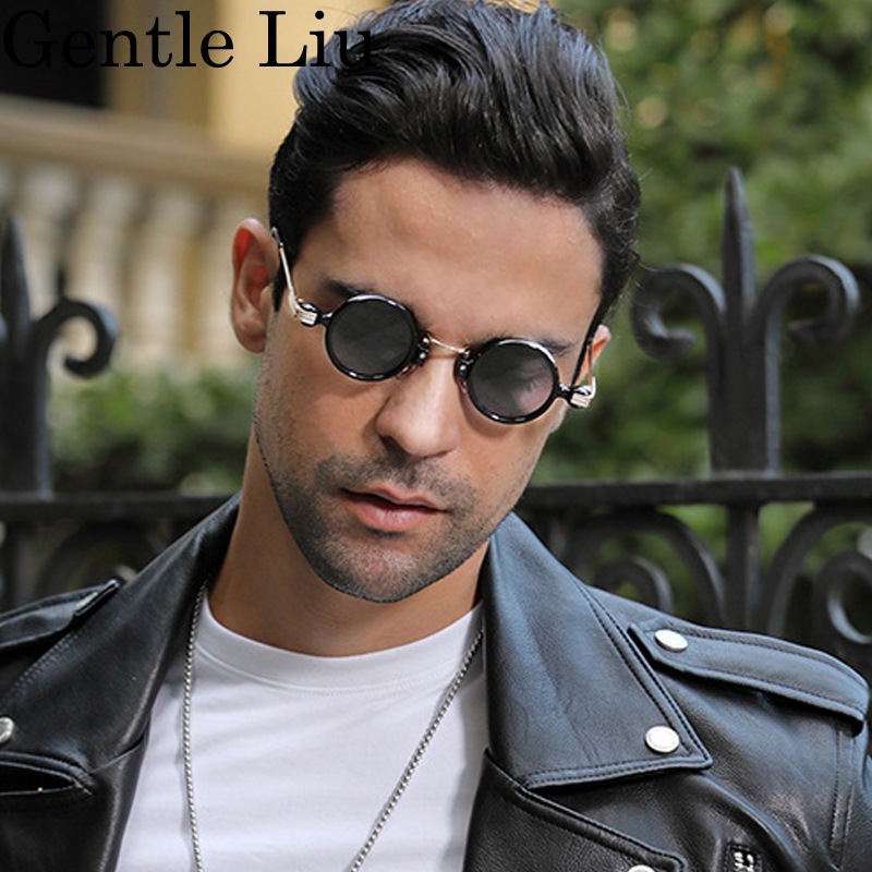 Vintage Small Round Steampunk Sunglasses Men Luxury Brand Punk Sun Glasses For Male Eyewear Shades Lentes De Sol
