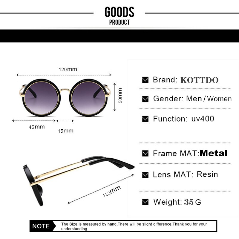 Kottdo klassiske runde børn solbriller vintage drenge piger børn solbriller metal antirefleks solbriller  uv400
