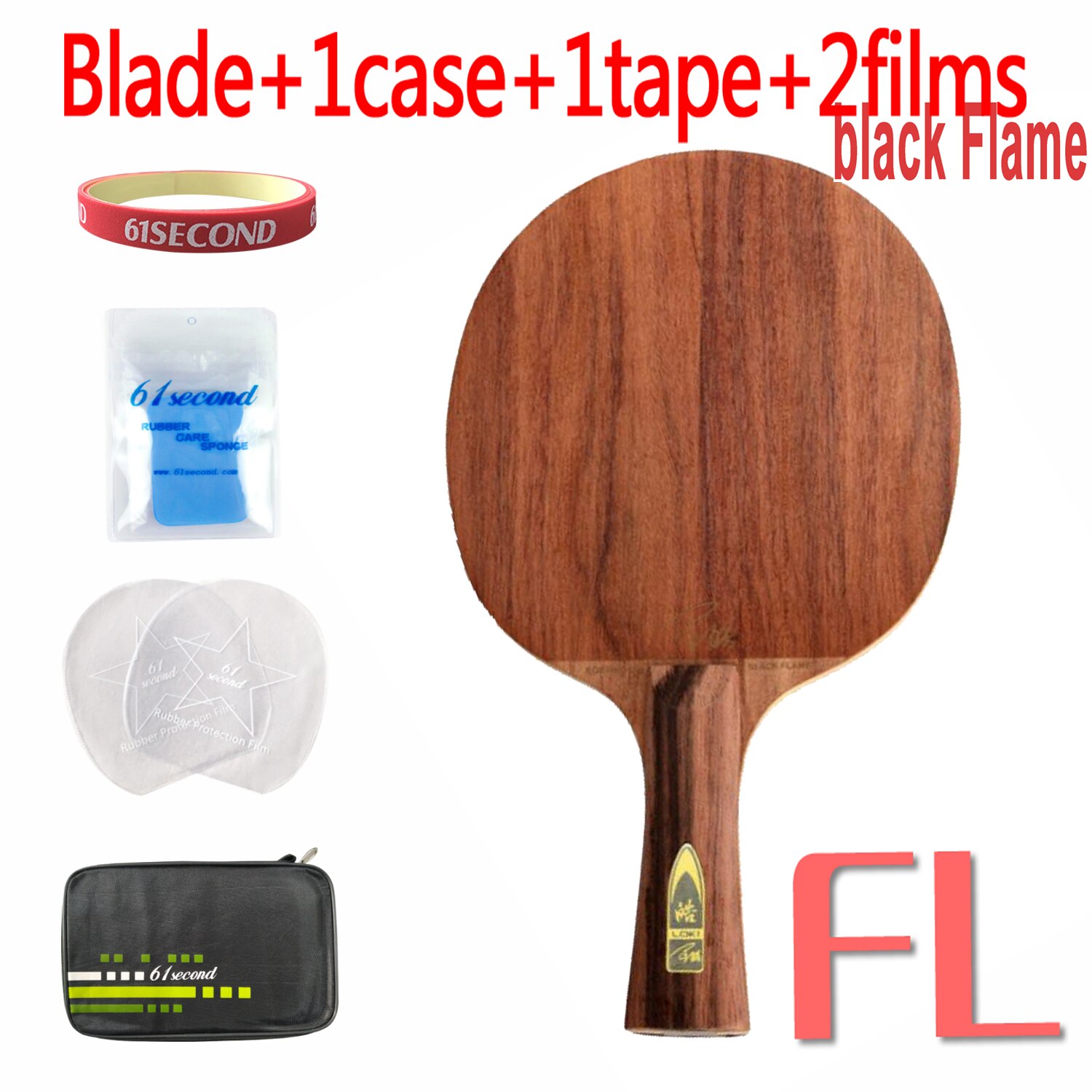 Loki Red Flame Black Flame Palissander Tafeltennis Blade Professionele 7 / 5 Lagen Ping Pong Blade: black FL with FM