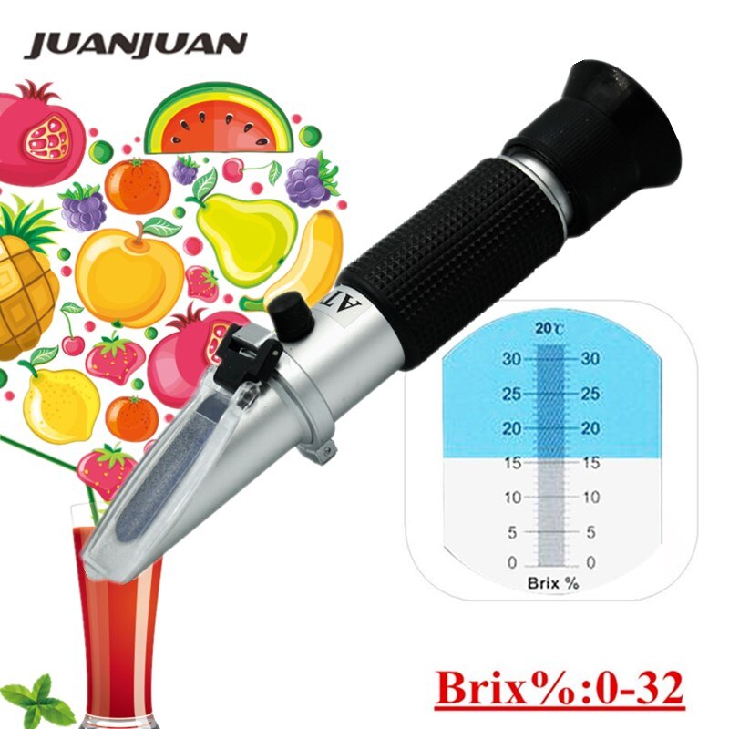 0-32% Brix Refractometer Handheld Sugar Concentration ATC Sweetness Tester Fruit Meter for Honey Vegetables With Box 30%off