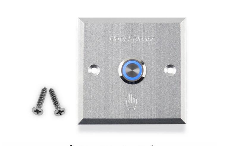 Metal Door button with LED backlight Metal Exit switch button door release For electric Lock Access Control system: 803L