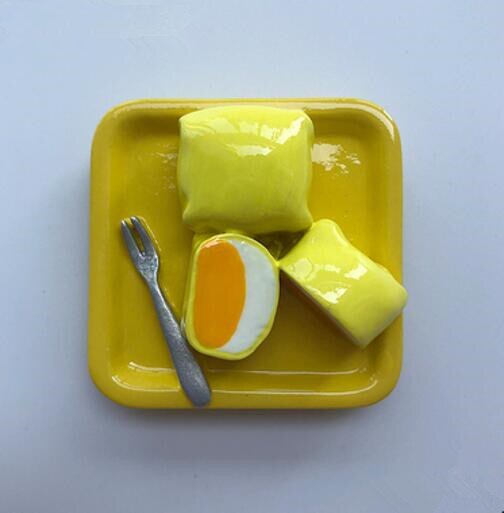 Imanes de nevera 3D pintados a mano, imán magnético para turismo, recuerdos, nevera, , fresa, sandía, patatas fritas, Chocolate: 006